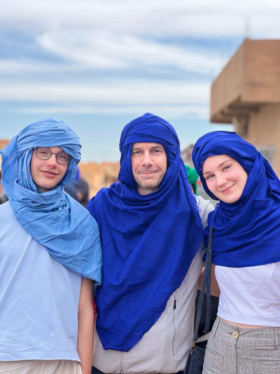 Friends in Tuareg blue